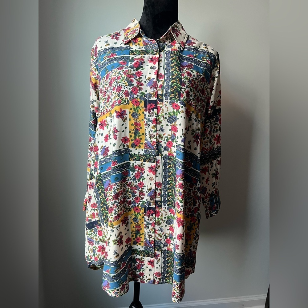 NATURAL LIFE Colorful Floral Button Down Shirt Dress - Picture 8 of 10